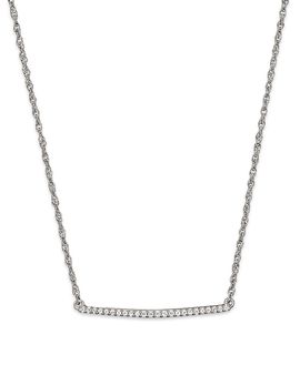 Bloomingdale's Fine Collection Diamond Bar Necklace in 14K White Gold, 0.10 tcw