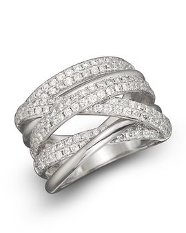 Bloomingdale's Fine Collection Diamond Crossover Band in 14K White Gold, 1.45 tcw