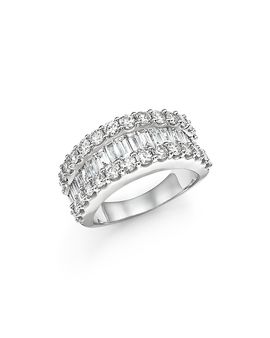 Bloomingdale's Fine Collection Diamond Round and Baguette Band in 14K White Gold, 3.0 tcw