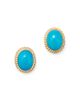 Bloomingdale's Fine Collection Turquoise Bezel Set Small Stud Earrings in 14K Yellow Gold - 1