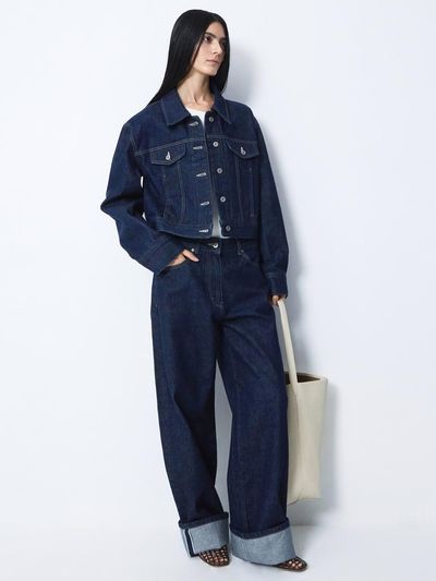 BLOSSOM H COMPANY Selvedge Cotton Mid Rise Straight Leg Denim