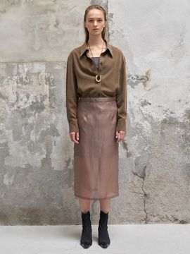 BLOSSOM H COMPANY SHEER MIDI SKIRT