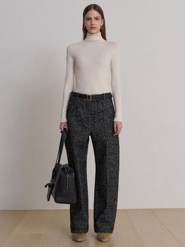 BLOSSOM H COMPANY Wool Blend Pintuck High-Density Pants