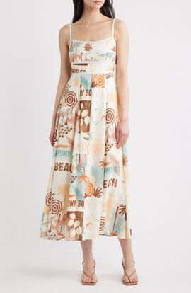 Blu Pepper Blu Pepper Mixed Print Midi Dress