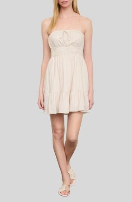 Blu Pepper Blu Pepper Stripe Ruffled Hem Strapless Dress