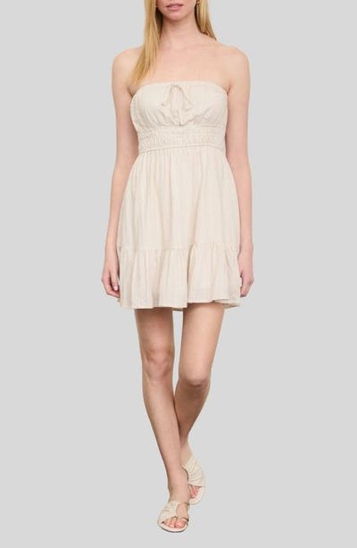 Blu Pepper Blu Pepper Stripe Ruffled Hem Strapless Dress
