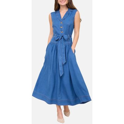 Blu Pepper Blu Pepper Tie Waist Denim Dress 