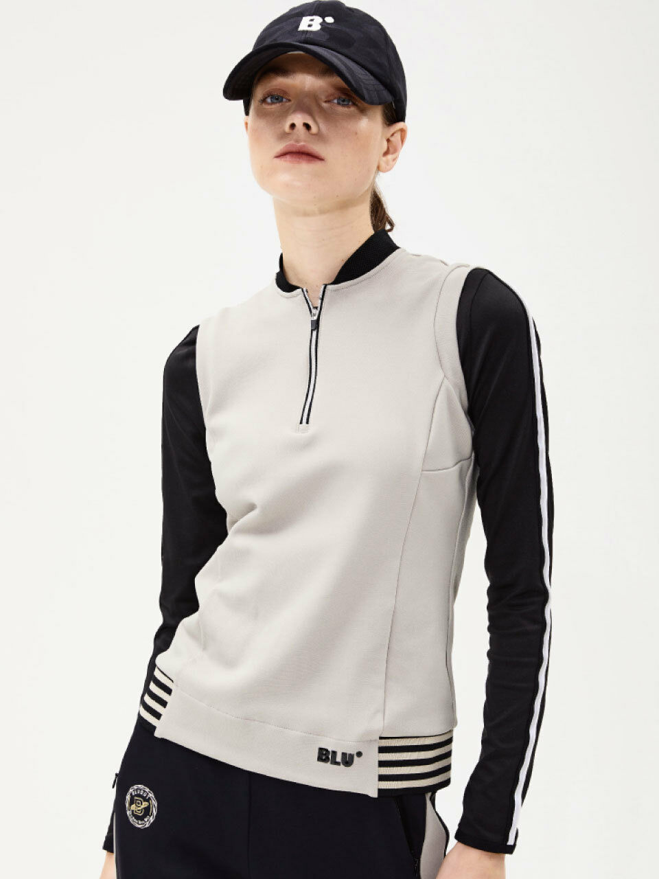 BLUDOT Rounding Sleeveless Top (Beige)