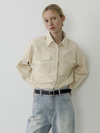 BLUE BRICK Oxford Boxy Fit Premium Shirt [Buttery Yellow]