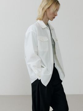 BLUE BRICK Oxford Relaxed Fit Pocket Shirt [Beige]