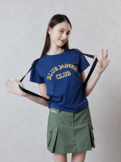 Blue Jainer Club BJC logo cotton T-shirt - Navy