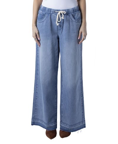 Blue Revival Blue Revival Liv Drawstring Wide Leg Jeans in San Marino