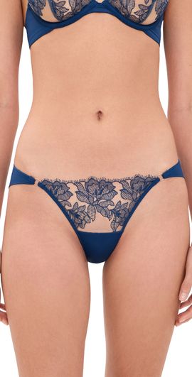Bluebella Bluebella Avery Floral Embroidered Panties Navy Peony/Sheer