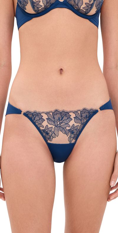 Bluebella Bluebella Avery Floral Embroidered Panties Navy Peony/Sheer