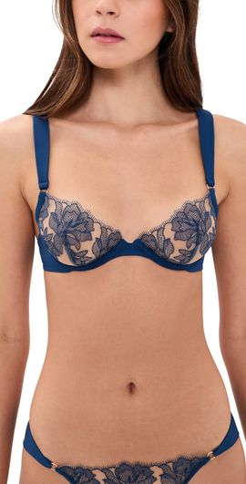 Bluebella Bluebella Avery Wired Bra Navy Peony/Sheer
