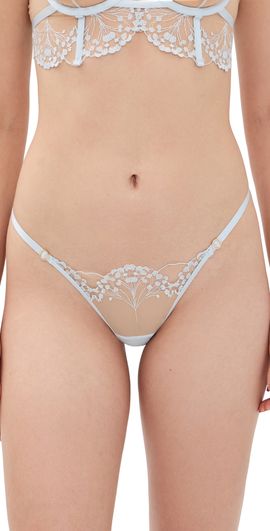 Bluebella Bluebella Marisa Embroidered Sheer Panty Ice Water Blue/Sheer
