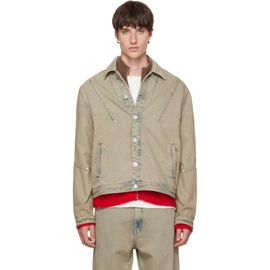BLUEMARBLE BLUEMARBLE Beige Darted Denim Trucker Jacket