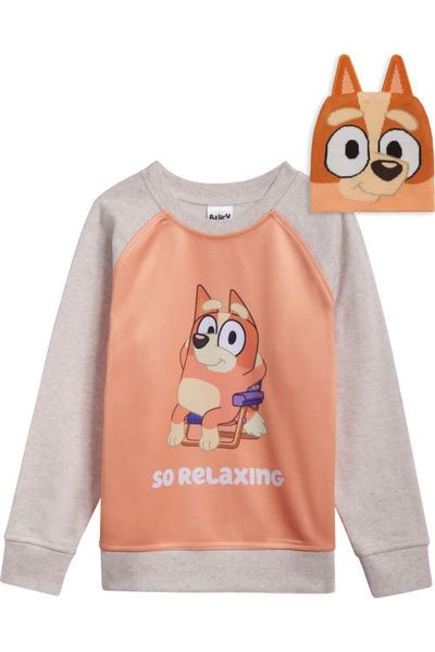BLUEY BLUEY 2-Piece Fleece Sweatshirt and Hat Set