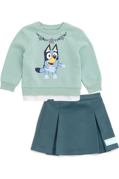 BLUEY BLUEY 2-Piece Fleece Sweatshirt and Skort Set