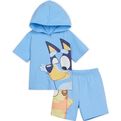 BLUEY BLUEY 2-Piece Hooded Tee and Shorts Set