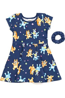 BLUEY BLUEY 2-Piece Skater Dress and Scrunchie Set