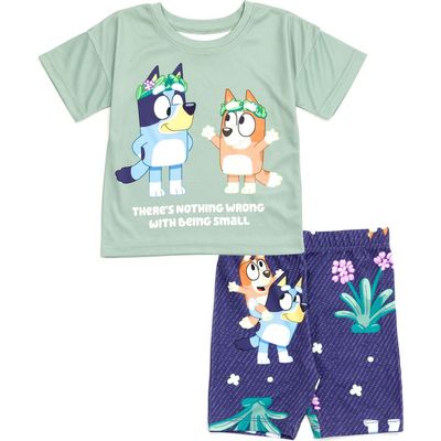 BLUEY BLUEY 2-Piece Tee and Bike Shorts Set