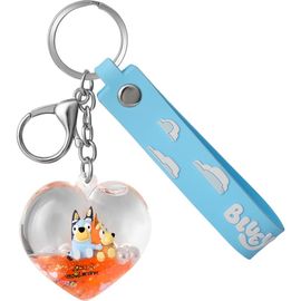 BLUEY Bluey And Bingo Liquid Heart Bag Charm Keychain 
