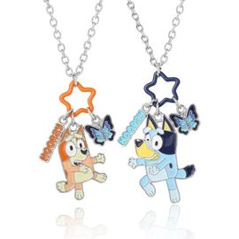BLUEY BLUEY BFF Pendant Necklace Set with Star and Charm Tags
