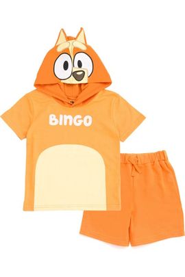BLUEY BLUEY Hooded T-Shirt and Shorts Set
