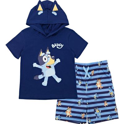 BLUEY BLUEY Hooded Tee and Shorts Set