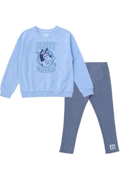 BLUEY BLUEY Sweatshirt and Ribbed Leggings Set