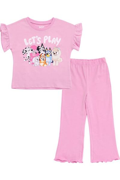 BLUEY BLUEY T-Shirt and Ribbed Flare Pants Set