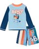 BLUEY BLUEY UPF 50+ 2-Piece Rash Guard and Swim Trunks Set - 1