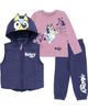 BLUEY BLUEY Zip-Up Hooded Vest, Tee and Pants Set - 1