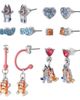 BLUEY Earrings Set 6 Pairs Official License, Fashion Studs, Hoops, and Bluey and Bingo Dangle Charm Earrings with Crystals - 1