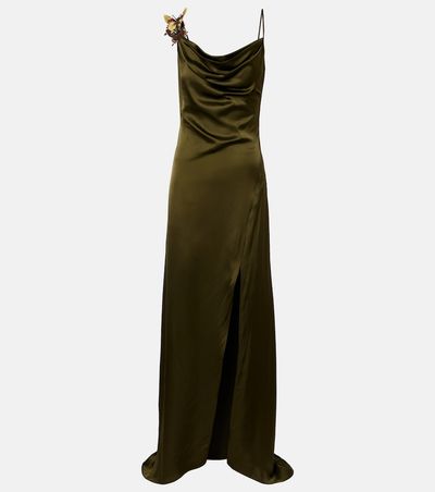 Blumarine Blumarine AppliquÃ© satin gown