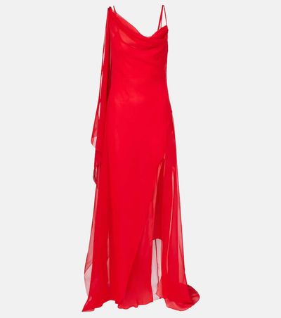 Blumarine Blumarine Asymmetric draped silk georgette gown