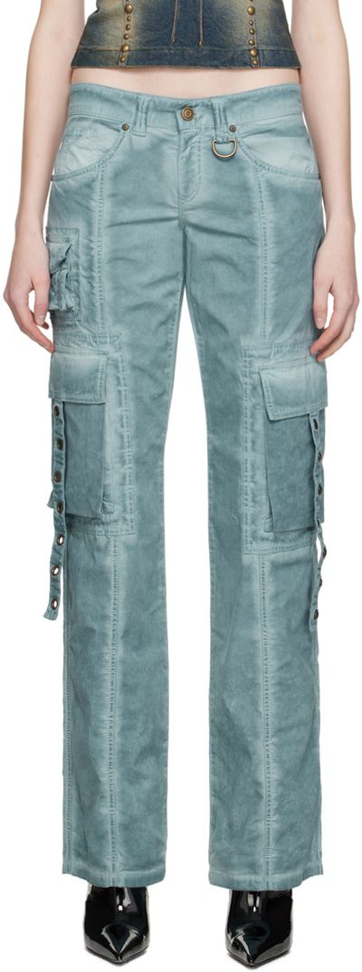 Blumarine Blumarine Blue Eyelet Trousers