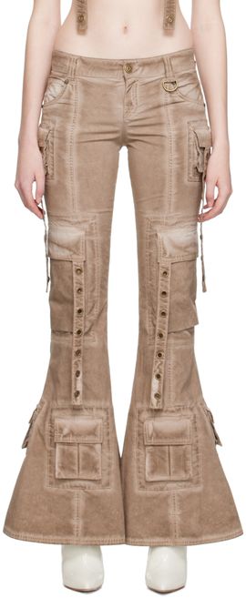 Blumarine Blumarine Brown Strap Trousers