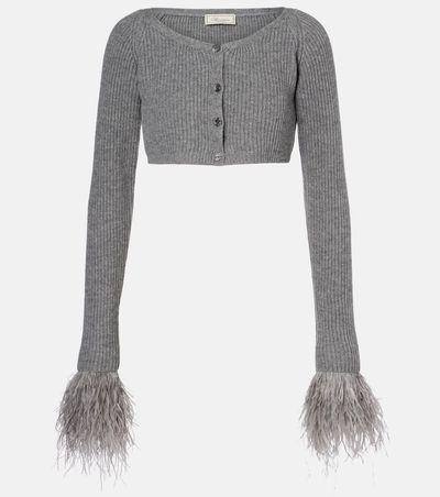 Blumarine Blumarine Cropped ribbed-knit wool cardigan