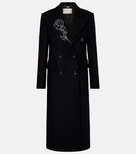 Blumarine Blumarine Embellished double-breasted wool-blend coat