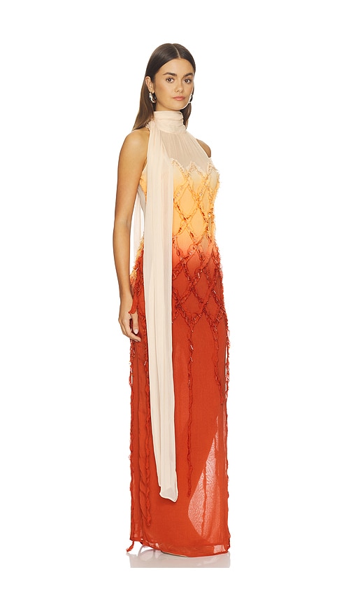 blumarine floral silk creponne maxi dress Blumarine