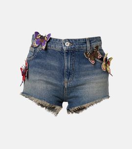Blumarine Blumarine Embroidered denim short
