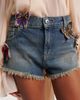 Blumarine Blumarine Embroidered denim short - 3