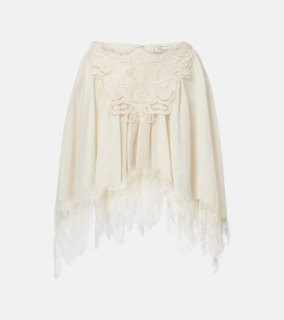 Blumarine Blumarine Embroidered lace-trimmed miniskirt