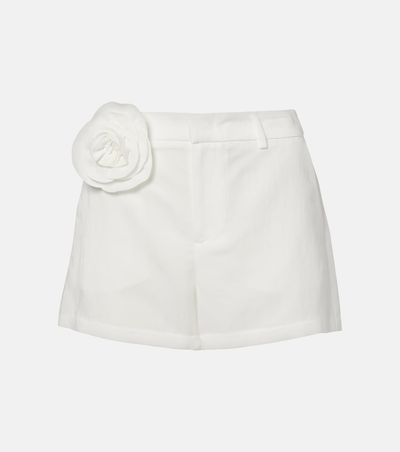 Blumarine Blumarine Floral-appliqué gabardine shorts
