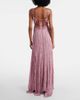 Blumarine Blumarine Lace-trimmed plissÃ© georgette gown - 3
