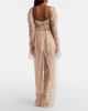 Blumarine Blumarine Lace-trimmed satin wide-leg pants - 3