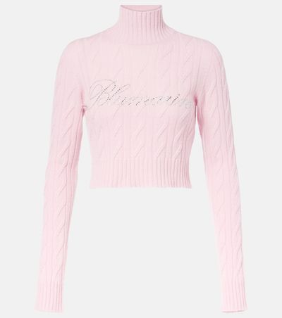 Blumarine Blumarine Logo cropped wool and cashmere sweater