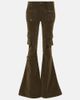 Blumarine Blumarine Low-rise velvet flared cargo pants - 1